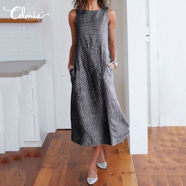 dresses celmia womens 2021 summer sleeveless vests dress striped casual party midi long sundress fashion holiday cotton dresses s-5xl, Black;gray
dresses celmia womens 2021 summer sleeveless vests dress striped casual party midi long sundress fashion holiday cotton dresses s-5xl, Black;gray