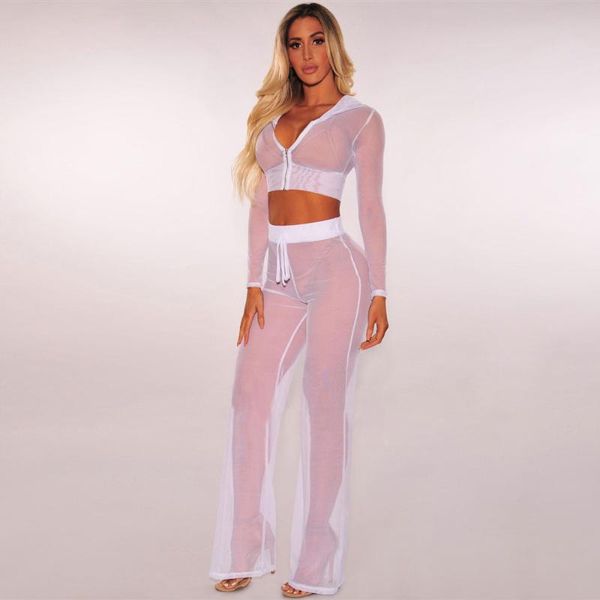 women's two piece pants bkld knitted mesh hooded zipper crop female autumn 2021 see through loose trousers nightclub party two-piec, White
women's two piece pants bkld knitted mesh hooded zipper crop female autumn 2021 see through loose trousers nightclub party two-piec, White