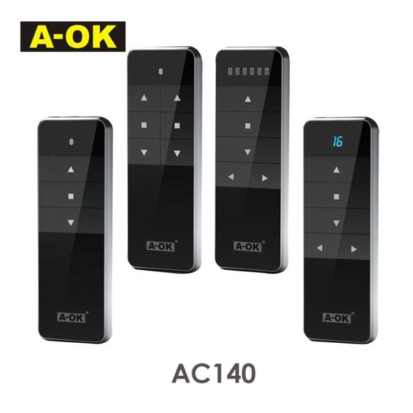 smart home control a-ok ac140 1/2/6/16 channel remote controller,rf433 wireless transmitter,for rf433 curtain motor/tubular motor,accessorie
smart home control a-ok ac140 1/2/6/16 channel remote controller,rf433 wireless transmitter,for rf433 curtain motor/tubular motor,accessorie