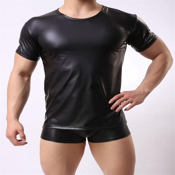 x2g patent leather round neck summer t-shirts) imitation t-women's leather short sleeve men's t-shirt, White;black
x2g patent leather round neck summer t-shirts) imitation t-women's leather short sleeve men's t-shirt, White;black