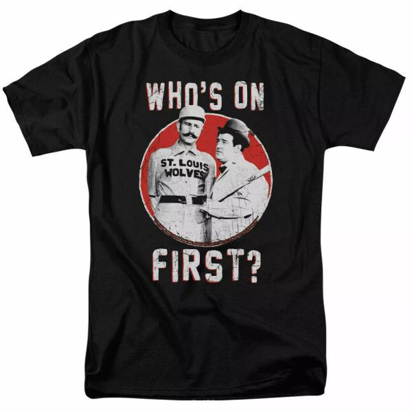 abbott & costello who's on first t shirt licensed 1940's tv comedy tee black, White;black
abbott & costello who's on first t shirt licensed 1940's tv comedy tee black, White;black