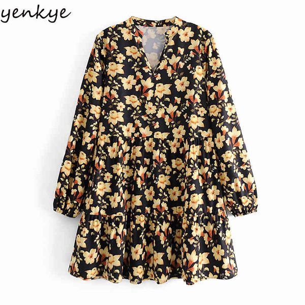 yenkye vintage yellow floral print dress women lantern sleeve v neck pleated casual loose dress spring plus size short vestido 210515, Black;gray
yenkye vintage yellow floral print dress women lantern sleeve v neck pleated casual loose dress spring plus size short vestido 210515, Black;gray
