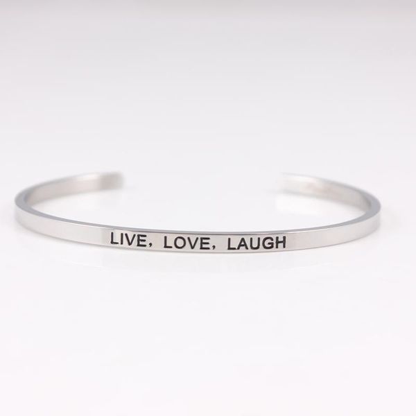 bangle 2021 316l stainless steel engraved live laugh positive inspirational quote mantra bracelets bangles, Black
bangle 2021 316l stainless steel engraved live laugh positive inspirational quote mantra bracelets bangles, Black