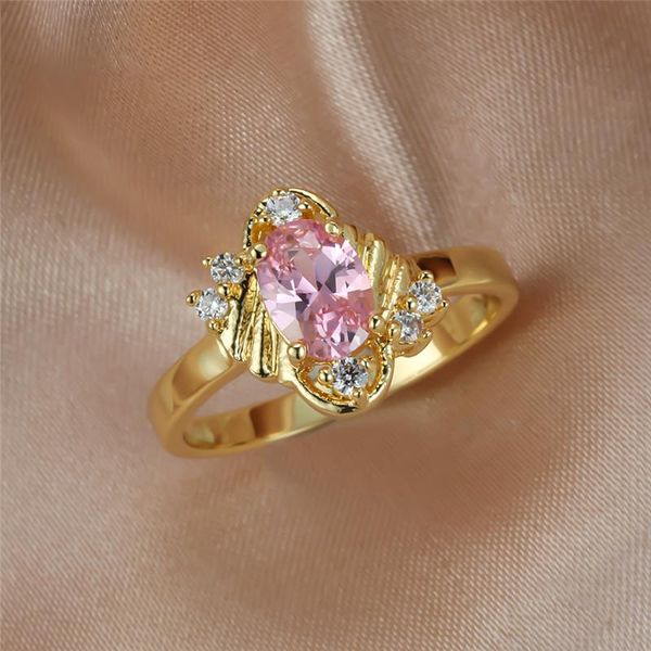 wedding rings dainty female pink crystal stone jewelry charm gold color for women cute bride oval engagement valentines day gift, Slivery;golden
wedding rings dainty female pink crystal stone jewelry charm gold color for women cute bride oval engagement valentines day gift, Slivery;golden