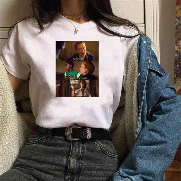 the around letter printed summer fashion stranger things series women t-shirt tv show short sleeves 210512, White
the around letter printed summer fashion stranger things series women t-shirt tv show short sleeves 210512, White