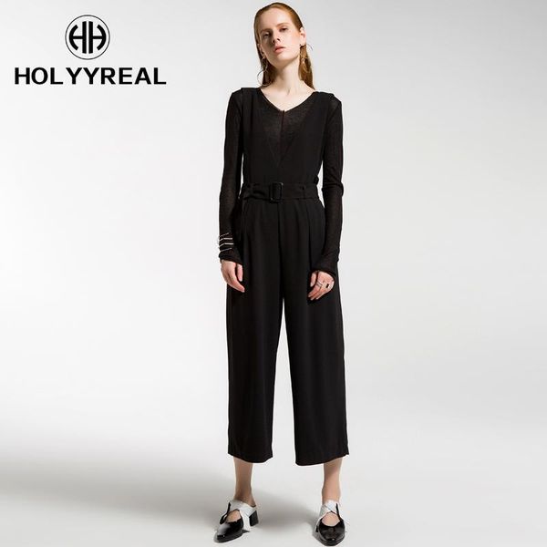 women's jumpsuits & rompers holyyreal 2021 spring summer arrivals ladies's wide leg with belt v neck design solid color clothing, Black;white
women's jumpsuits & rompers holyyreal 2021 spring summer arrivals ladies's wide leg with belt v neck design solid color clothing, Black;white