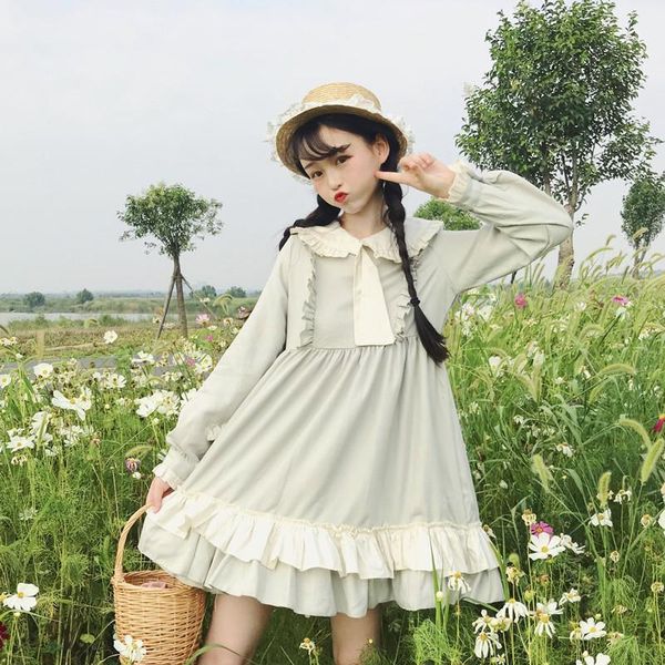 casual dresses women's japanese harajuku ulzzang doll collar wooden ear tie sweet dress female korean kawaii cute clothes for women, Black;gray
casual dresses women's japanese harajuku ulzzang doll collar wooden ear tie sweet dress female korean kawaii cute clothes for women, Black;gray