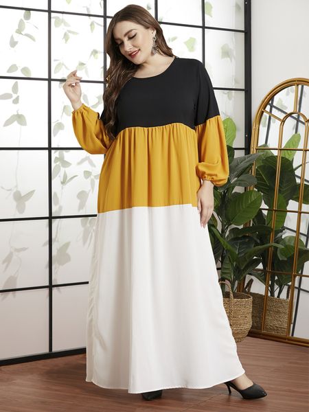 bloc the neck muslim plus size maxi clothes dress for women 2021 brief colour, Black;gray
bloc the neck muslim plus size maxi clothes dress for women 2021 brief colour, Black;gray