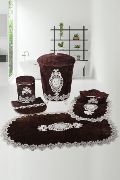 bonny home lisa coffee 6 piece french lace bathroom dirty laundry basket and toilet seat pad bath mats
bonny home lisa coffee 6 piece french lace bathroom dirty laundry basket and toilet seat pad bath mats
