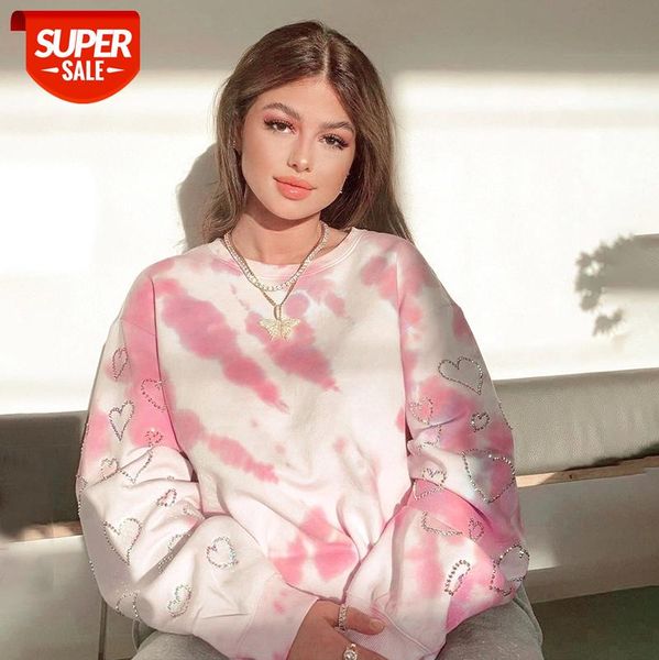 women's wild pullover round neck long sleeve heart bronzing diamond tie-dye print loose sweatshirt for valentine's day wear #zs7c, Black
women's wild pullover round neck long sleeve heart bronzing diamond tie-dye print loose sweatshirt for valentine's day wear #zs7c, Black