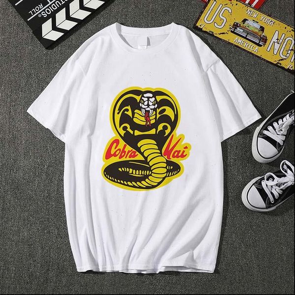 women t shirt fashion womens karate kid shirts cobra kai vintage tee short sleeve o neck hip hop clothing, White
women t shirt fashion womens karate kid shirts cobra kai vintage tee short sleeve o neck hip hop clothing, White