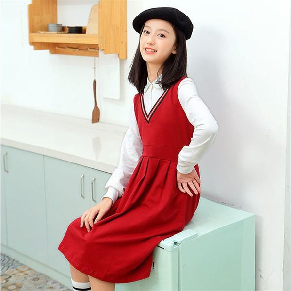 girl's dresses school preppy style children's girls clothes spring autumn cotton long sleeve elastic kids patchwork costume vestid, Red;yellow
girl's dresses school preppy style children's girls clothes spring autumn cotton long sleeve elastic kids patchwork costume vestid, Red;yellow