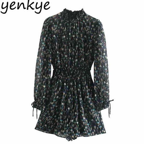 fashion women vintage floral print short jumpsuit high neck long sleeve elastic waist chiffon overalls casual summer romper 210514, Black;white
fashion women vintage floral print short jumpsuit high neck long sleeve elastic waist chiffon overalls casual summer romper 210514, Black;white