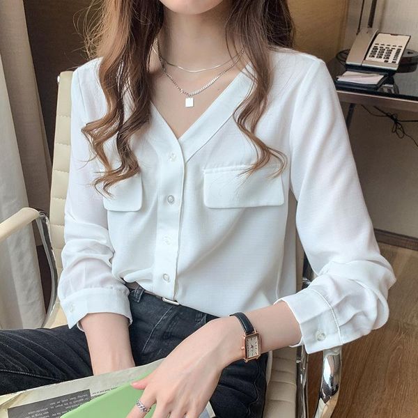 women's blouses & shirts real s ~ white chiffon shirt 2021 spring wear v-neck design sense of minority light ripe loose top
women's blouses & shirts real s ~ white chiffon shirt 2021 spring wear v-neck design sense of minority light ripe loose top