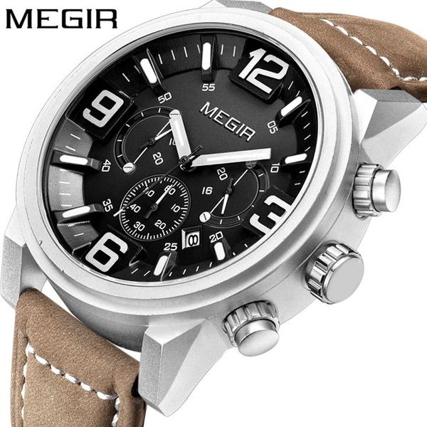 wristwatches megir 2021 leather fashion calendar luminous men's sport watch waterproof chronograph watches quartz relogio masculino 301, Slivery;brown
wristwatches megir 2021 leather fashion calendar luminous men's sport watch waterproof chronograph watches quartz relogio masculino 301, Slivery;brown
