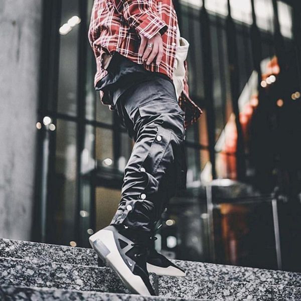 high street zipper side-breasted ribbons nylon cargo pants quality casual trousers for men women loose men's, Black
high street zipper side-breasted ribbons nylon cargo pants quality casual trousers for men women loose men's, Black