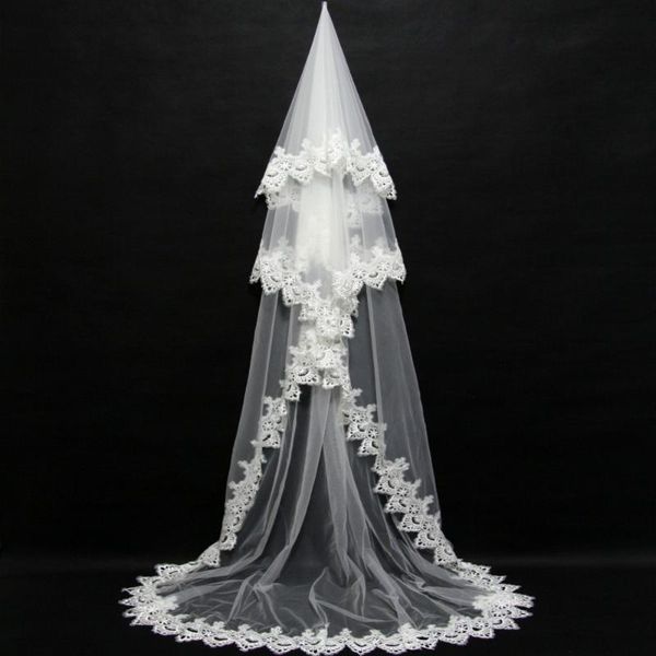 bridal veils 2021 wedding veil cathedral 3m long ivory tulle lace appliqued edge 1 layer women party accessories, Black
bridal veils 2021 wedding veil cathedral 3m long ivory tulle lace appliqued edge 1 layer women party accessories, Black
