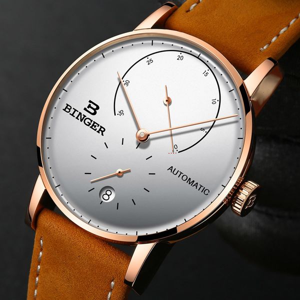 swiss binger men's watch automatic mechanical gentlemen's male japan movement energy display clock relogio masculino 2018, Slivery;brown
swiss binger men's watch automatic mechanical gentlemen's male japan movement energy display clock relogio masculino 2018, Slivery;brown