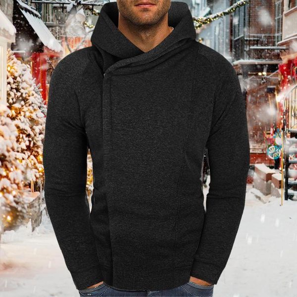 men's hoodies & sweatshirts autumn and winter sports leisure thickened cotton stitching contrast hoodie solid color, Black 
men's hoodies & sweatshirts autumn and winter sports leisure thickened cotton stitching contrast hoodie solid color, Black