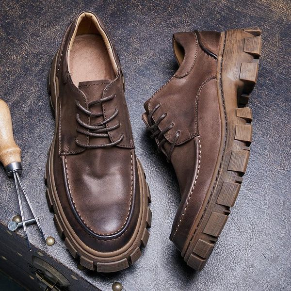 wholesale british thick soled shoes, versatile soft leather casual men's business high shoes dress, Black
wholesale british thick soled shoes, versatile soft leather casual men's business high shoes dress, Black