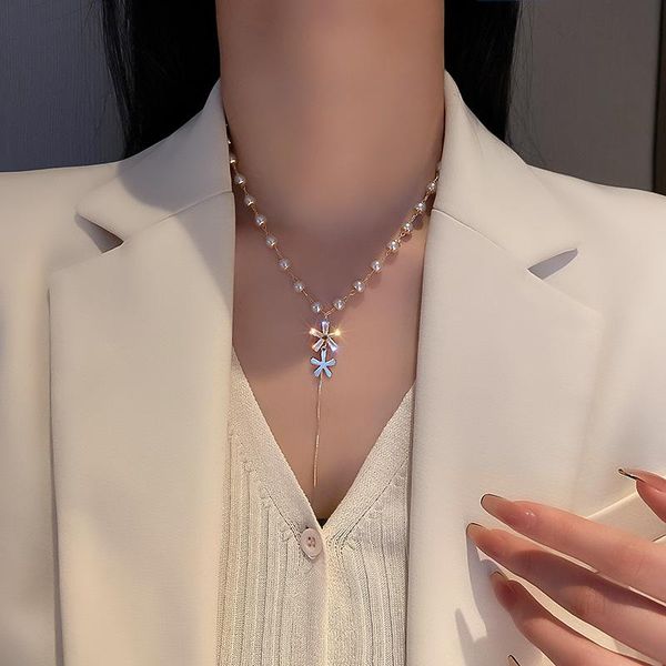 chains korean fashion simple personality tide necklace pearl zircon flower tassel choker web celebrity temperament design sense of neck, Silver
chains korean fashion simple personality tide necklace pearl zircon flower tassel choker web celebrity temperament design sense of neck, Silver