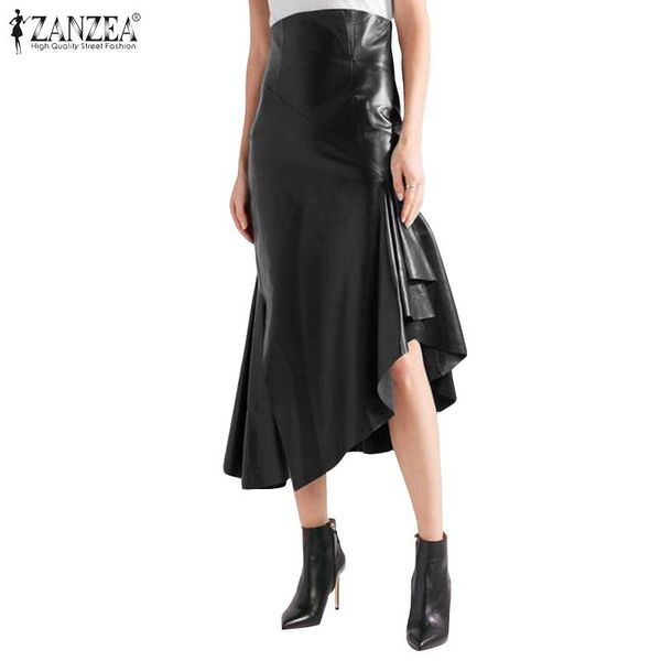 plus size women's pu leather midi skirts 2021 zanzea elegant irregular casual high waist vestidos female bodycon robe 3xl, Black
plus size women's pu leather midi skirts 2021 zanzea elegant irregular casual high waist vestidos female bodycon robe 3xl, Black