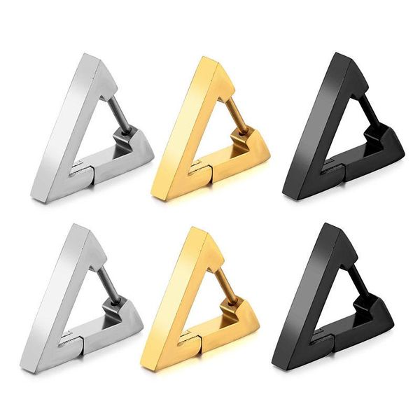 hoop & huggie triangle earrings european and american jewelry glossy ear buckles men women titanium steel wholesale, Golden;silver
hoop & huggie triangle earrings european and american jewelry glossy ear buckles men women titanium steel wholesale, Golden;silver