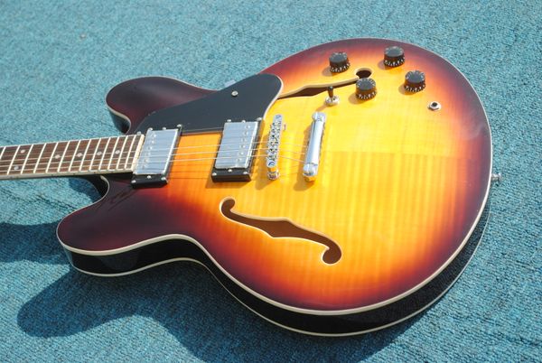 china oem factory brand sunburst customized color semi-hollow electric guitar
china oem factory brand sunburst customized color semi-hollow electric guitar