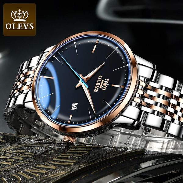 olevs clock men business gentlemen s automatic mechanical for luxury man casual waterproof reloj hombre 2021, Slivery;brown 
olevs clock men business gentlemen s automatic mechanical for luxury man casual waterproof reloj hombre 2021, Slivery;brown