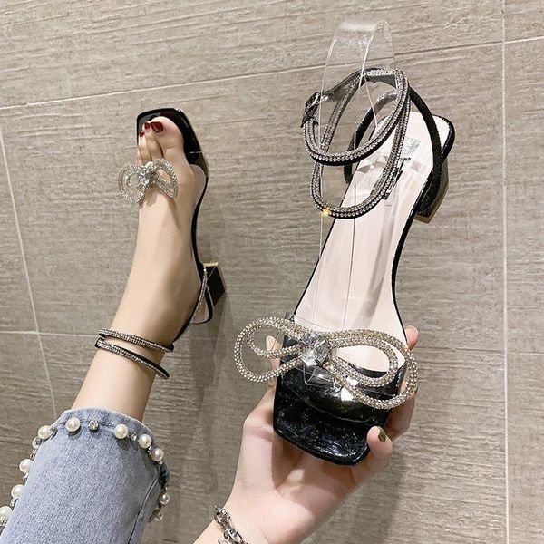 high heel rhinestone sandals women transparent pvc shoes summer party dress open toe thick, Black
high heel rhinestone sandals women transparent pvc shoes summer party dress open toe thick, Black