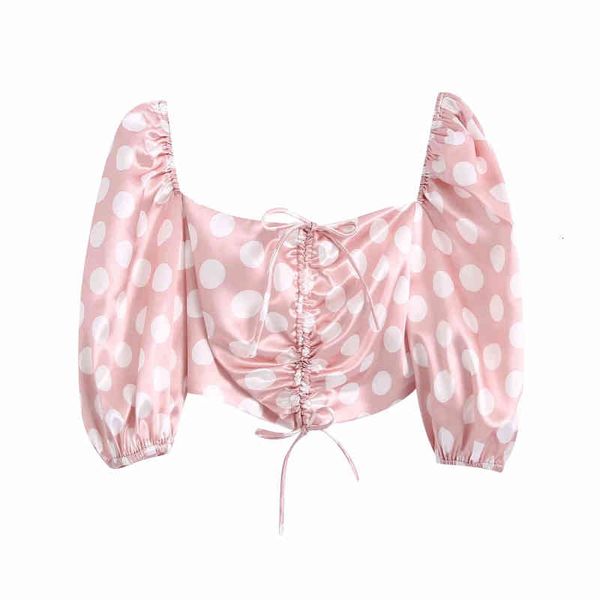 women's knits & tees sweet woman pink dot halter satin short blouse 2021 summer fashion ladies beach cropped female chic sleev, White
women's knits & tees sweet woman pink dot halter satin short blouse 2021 summer fashion ladies beach cropped female chic sleev, White