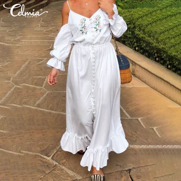 dresses celmia bohemian v-neck dress women 2021 summer ruffles loose sundress fashion cold shoulder printed maxi long vestidos robe, Black;gray
dresses celmia bohemian v-neck dress women 2021 summer ruffles loose sundress fashion cold shoulder printed maxi long vestidos robe, Black;gray