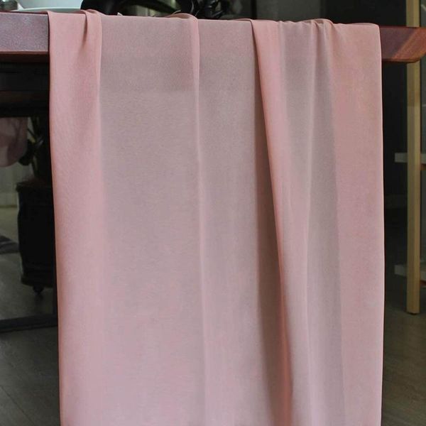 table cloth 29x122 inch wedding runners dusty burgundy pink soft chiffon fabric runner bridal party decorations #p3 
table cloth 29x122 inch wedding runners dusty burgundy pink soft chiffon fabric runner bridal party decorations #p3