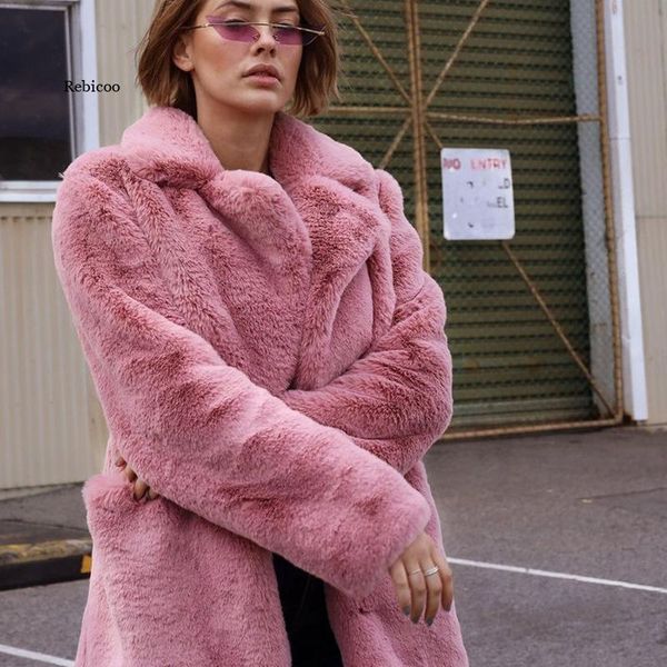 women's fur & faux winter women coat luxury long lapel overcoat thick warm plus size female plush coats, Black
women's fur & faux winter women coat luxury long lapel overcoat thick warm plus size female plush coats, Black