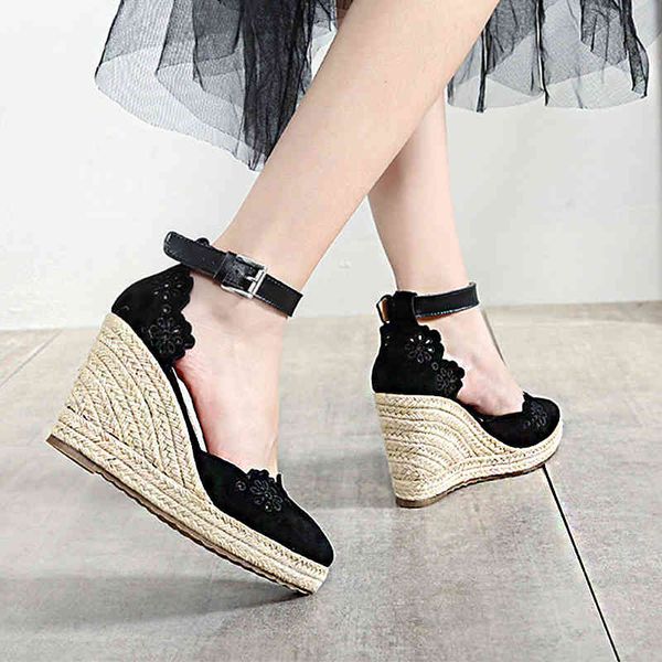 dress shoes new wedges high heels for women's with hollow pointed hemp rope weaving single b62o, Black
dress shoes new wedges high heels for women's with hollow pointed hemp rope weaving single b62o, Black