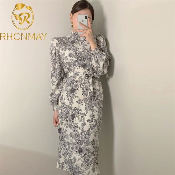 korean version chic elegant stand collar frenulum slim broken flower long dress spring and autumn 210506, Black;gray
korean version chic elegant stand collar frenulum slim broken flower long dress spring and autumn 210506, Black;gray