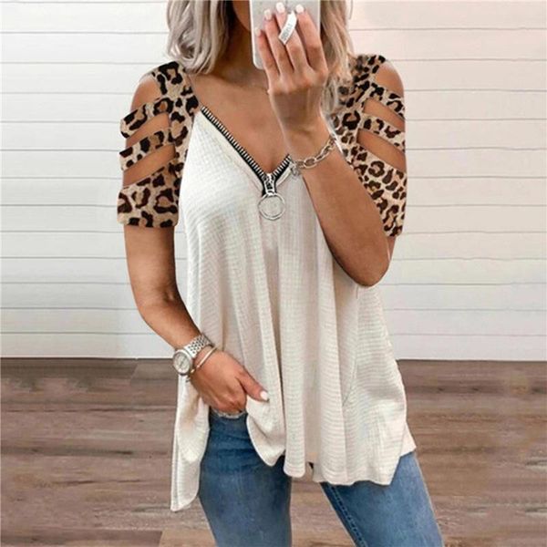 women's t-shirt women elegant zip t shirts v neck short sleeve loose hollow out solid tee streetwear casual shirt, White
women's t-shirt women elegant zip t shirts v neck short sleeve loose hollow out solid tee streetwear casual shirt, White