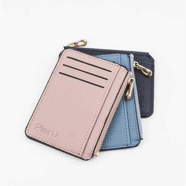 card holders 1pcs slim women holder pu leather zipper business case men credit mini cards pocket wallet, Brown;gray
card holders 1pcs slim women holder pu leather zipper business case men credit mini cards pocket wallet, Brown;gray