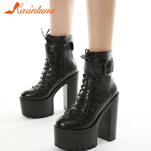 boots female shoes fashion trendy gothic platform thick high heels round toe buckle straps ankle zip autumn winter, Black
boots female shoes fashion trendy gothic platform thick high heels round toe buckle straps ankle zip autumn winter, Black