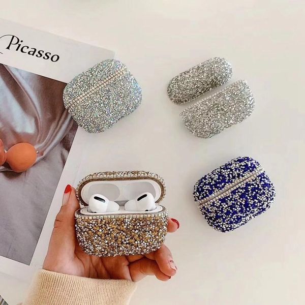 luxury bling glitter diamond hard case for apple air pods pro case rhinestone accessory cover for air pods pro headset with retail package
luxury bling glitter diamond hard case for apple air pods pro case rhinestone accessory cover for air pods pro headset with retail package