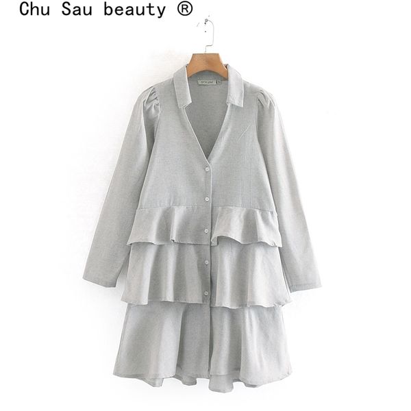 chu sau beauty fashion blogger style vintage single breasted midi dress women casual chic laminated ruffles dresses female 210508, Black;gray
chu sau beauty fashion blogger style vintage single breasted midi dress women casual chic laminated ruffles dresses female 210508, Black;gray