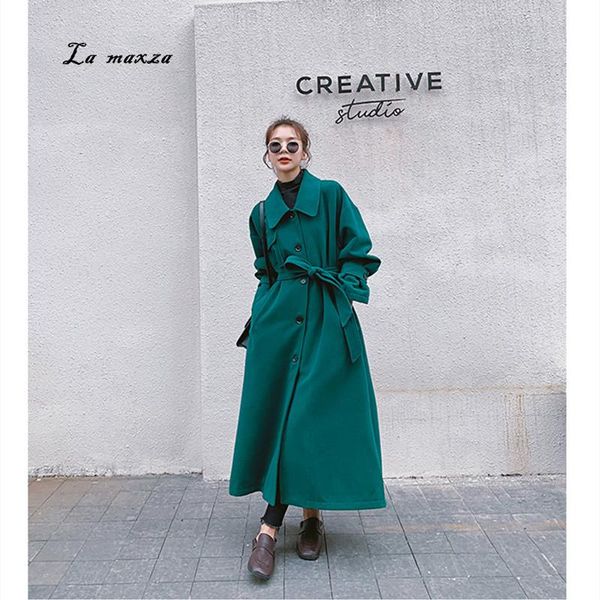 women's wool & blends women cashmere coat 2021 winter elegant vintage single breasted belt loose woolen, Black
women's wool & blends women cashmere coat 2021 winter elegant vintage single breasted belt loose woolen, Black