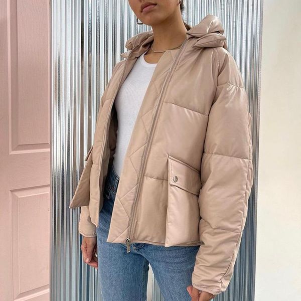 women's down & parkas quinn fashion casual hooded women elegant solid pu leather coats pockets long sleeve cotton jackets ladies, Black
women's down & parkas quinn fashion casual hooded women elegant solid pu leather coats pockets long sleeve cotton jackets ladies, Black