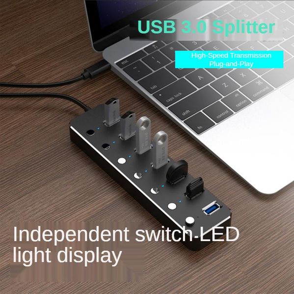 hubs usb3.0 distributor yituo 7 computer multi-interface charging expansion hub converter high-speed transmission belt switch
hubs usb3.0 distributor yituo 7 computer multi-interface charging expansion hub converter high-speed transmission belt switch