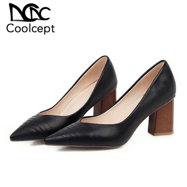 dress shoes coolcept size 34-43 women pumps fashion pointed toe antiskid fancy thick heels lady office simple footwear, Black
dress shoes coolcept size 34-43 women pumps fashion pointed toe antiskid fancy thick heels lady office simple footwear, Black