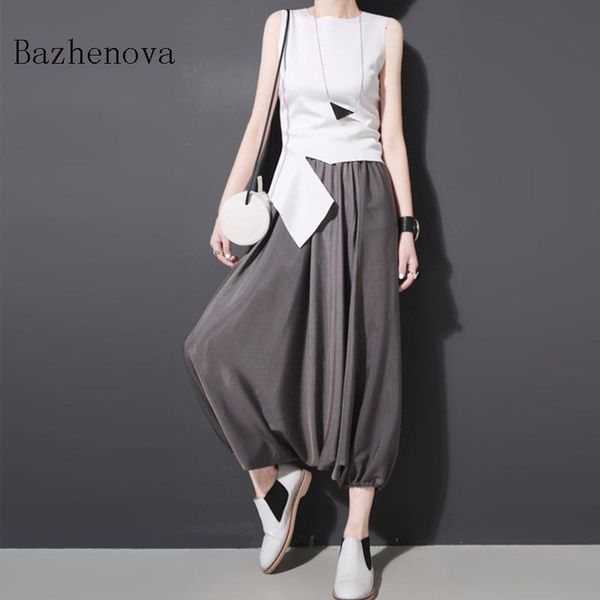 women's pants & capris 2021 casual loose women cross wide leg skirt street trend t1409, Black;white
women's pants & capris 2021 casual loose women cross wide leg skirt street trend t1409, Black;white