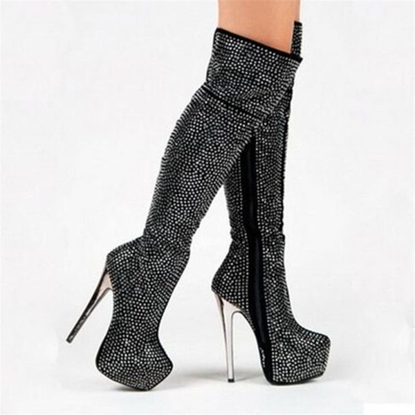 boots woman platform black bling sequins diamond over the knee thigh high heels botas feminina dance show shoes size49
boots woman platform black bling sequins diamond over the knee thigh high heels botas feminina dance show shoes size49