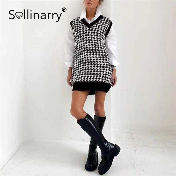 sollinary houndstooth knitted vest sweater women v neck sleeveless waistcoat oversized vintage style chic for autunmn 210709, White
sollinary houndstooth knitted vest sweater women v neck sleeveless waistcoat oversized vintage style chic for autunmn 210709, White