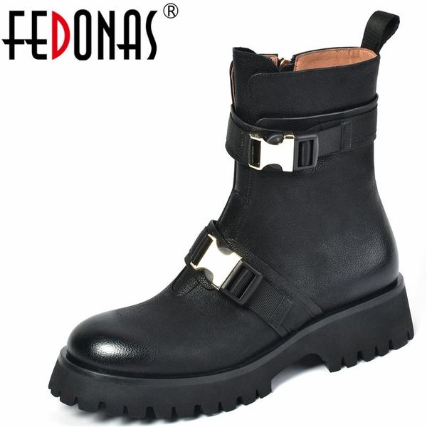 boots fedonas cool retro women ankle belt buckle outdoor casual high heels round toe side zipper shoes woman genuine leather, Black
boots fedonas cool retro women ankle belt buckle outdoor casual high heels round toe side zipper shoes woman genuine leather, Black