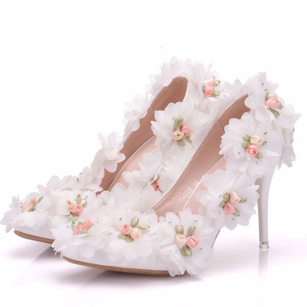 sandals fashion slim high heel women's fine wedding white flowers shallow mouth pointed shoes large size, Black
sandals fashion slim high heel women's fine wedding white flowers shallow mouth pointed shoes large size, Black